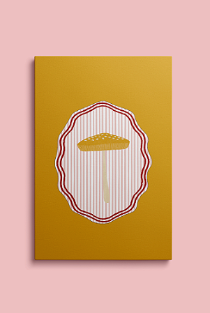 Quadrinho Canvas 25x36 - Mapa do Tesouro - Cogumelo Amarelo