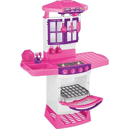 Cozinha Infantil Mágica Eletrônica Rosa - Magic Toys