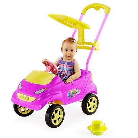BABY CAR PINK/AMARELO C/ ACESS  - HOMEPLAY