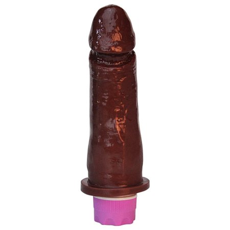 Pênis De Borracha Com Aroma E Vibrador Recarregável 17x4cm Linha K-softline Kgel - Chocolate