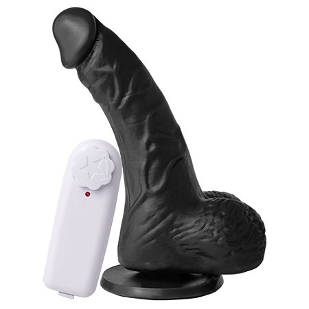 Pênis Com Vibrador E Ventosa 16,3 X 4,5 Cm Soulsex - Preto