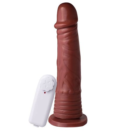 Pênis Com Vibrador E Ventosa 20 X 4,2 Cm Soulsex - Chocolate