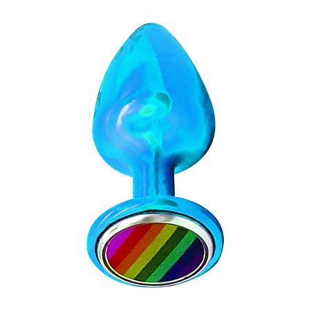 Plug Anal De Metal Grande Pride Lgbt Hard - Azul