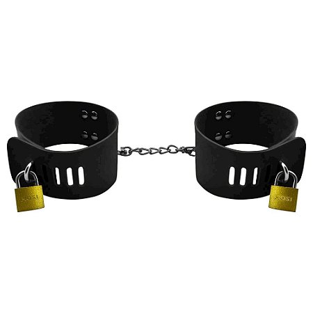 Algema Bracelete Carrara Com Cadeado Dominatrixxx - Preto