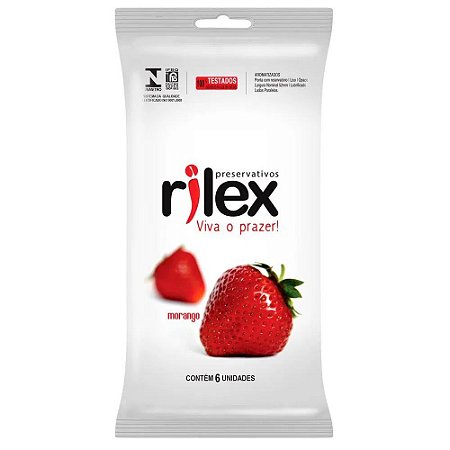 Preservativo Lubrificado Com Aroma De Morango 06 Unidades Rilex