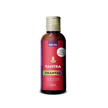 Tantra óleo 100% Vegetal Ideal Para Massagem Tântrica 120ml Kalya - Morango Com Champanhe