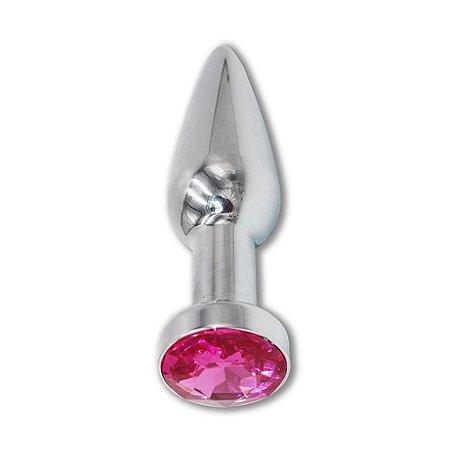 Plug Anal De Aço Com Cristal Brilhante Lf Import - Pink