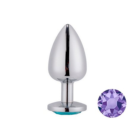 Plug Anal De Aço Com Joia Tamanho G Lf Import - Lilas