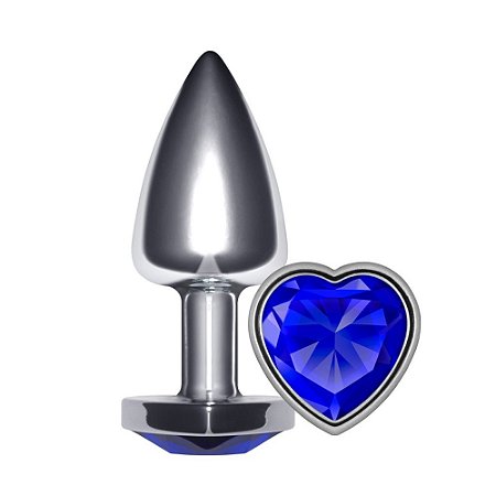 Plug Anal Coração Unique Silver La Pimienta - Azul