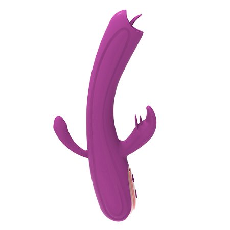 Vibrador Tripla Esimulação Tongue Liking Vipmix - Roxo