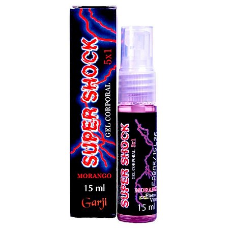 Super Shock Excitante Elétrico Spray Unissex 15ml Garji - Morango