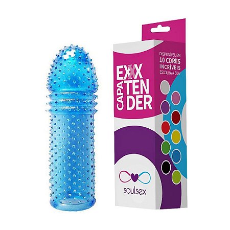 Capa Peniana Extender Colors 15cm Soulsex | loja fetiches Sex Shop - Azul