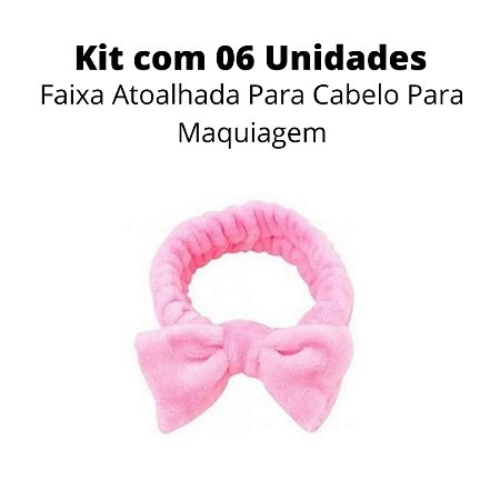 Kit 06 Unidades Faixa Atoalhada Para Cabelo Para Maquiagem e Skincare