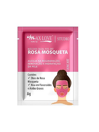 Máscara Facial Peel Off Rosa Mosqueta Sachê 8g Max Love