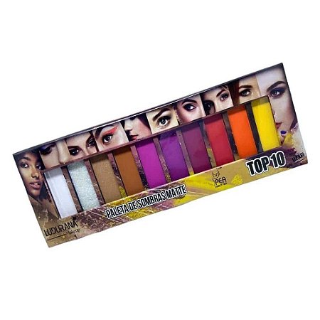 Paleta de Sombras Matte Top 10 Ludurana B00225