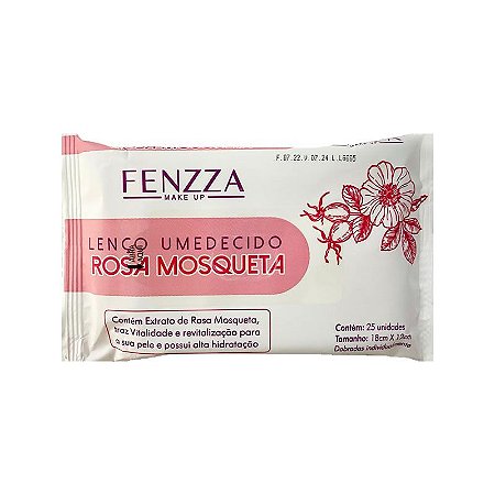 Lenço Umedecido Rosa Mosqueta Fenzza FZ50016