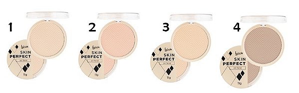 Kit 04 Unidades Pó Facial Skin Perfect Luisance Cores Claras L3102A -  Maquiagem Atacado