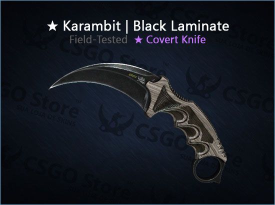 Karambit Black Laminate Field Tested Csgostore Sua Loja De Skins Csgo