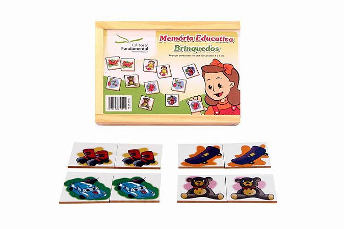 Memória Educativa Brinquedos - 40 peças