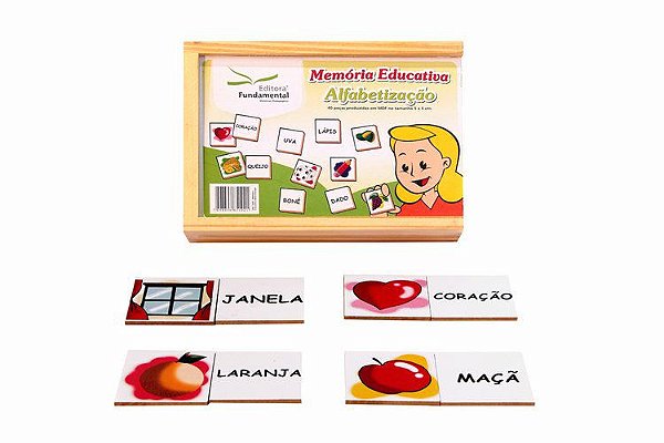 Memória Educativa - Alfabetização - Jogo c/40 peças - MDF