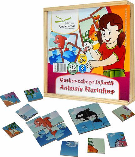 Quebra-Cabeça Infantil Animais Marinhos - 32 peças