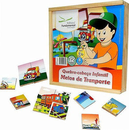 Quebra-Cabeça Infantil Meios de Transporte - 32 peças