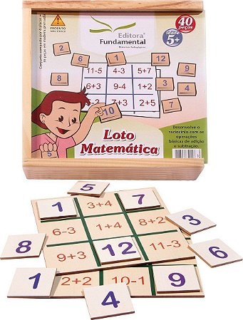 Loto Matemática - 40 peças em madeira