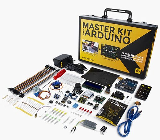 Kit para Arduino Master (Kit Iniciante V8 + Placa UNO R3 + Kit Avançado V4) - Robótica Educacional