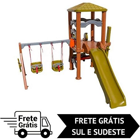 Playground Infantil Casa da Árvore Dinoplay com Balanço Bebê - Freso