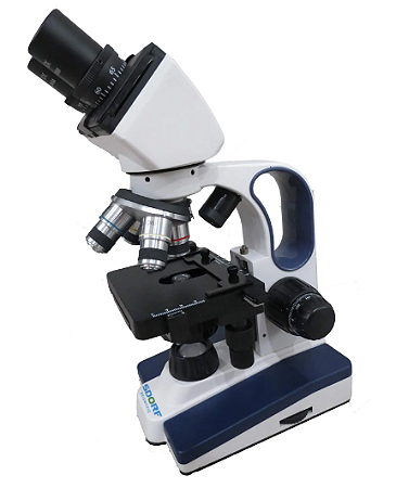 Microscópio Biológico Binocular c/ Dupla Iluminação e Aumento de 40x a 2.000x