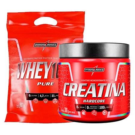 KIT INTEGRAL - WHEY 100% PURE 900G + CREATINA 300G