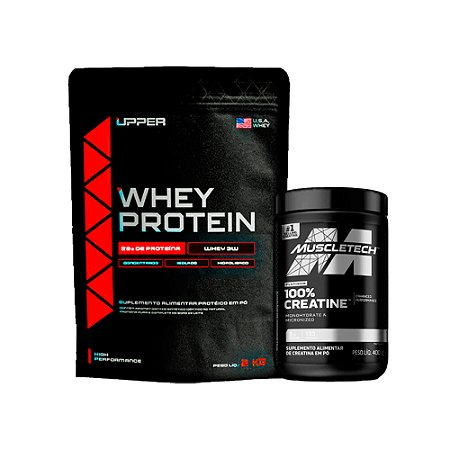 KIT 100% WHEY 2KG UPPER + CREATINA 400G MUSCLETECH
