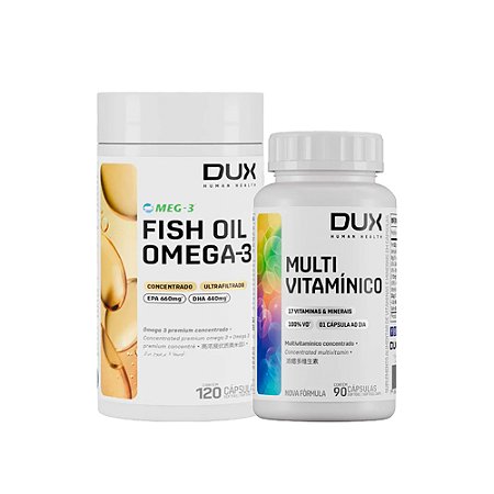 KIT ÔMEGA-3 FISH OIL 120CAPS + MULTIVITAMINICO 90CAPS DUX
