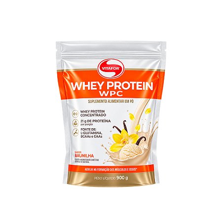 WHEY PROTEIN CONCENTRADO - VITAFOR - 900G (REFIL)