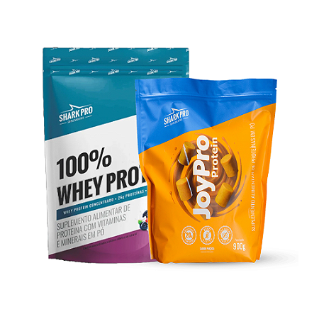 KIT 100% WHEY 900G + JOYPRO 900G SHARK PRO