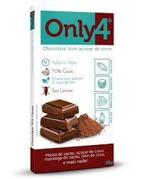 CHOCOLATE 70 COM ACUCAR DE COCO SEM LACTOSE 80G ONLY 4