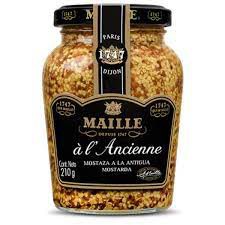 MOSTARDA FRANCESA EM GRAOS COM VINHO BRANCO MAILLE 200G