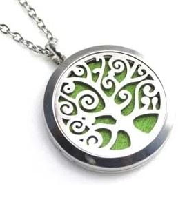 COLAR DE INOX DIFUSOR ARVORES DA VIDA PHYTOTERAPICA