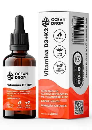 VITAMINA D3 E K2 GOTAS 30ML VEGANO OCEAN DROP