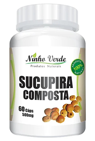 SUCUPIRA COMPOSTA COM GARRA DO DIABO E UNHA DE GATO CAPSULAS 60 X 500MG NINHO VERDE