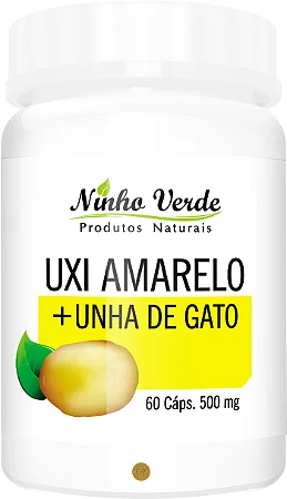 UNHA DE GATO COM UXI AMARELO 60 CAPSULAS 500MG NINHO VERDE