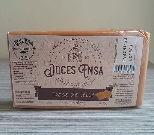 TABLETE DOCE DE LEITE 400G DOCES ENSA