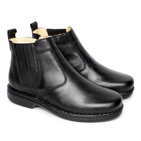 BOTA MASCULINA SUPER MACIA FRANCA BRASIL EM COURO LEGÍTIMO COR PRETO 690