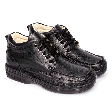 BOTA MASCULINA SUPER MACIA FRANCA BRASIL EM COURO LEGÍTIMO COR PRETO 16020