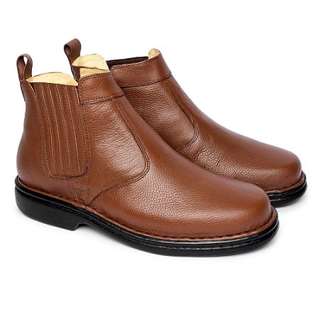 BOTA MASCULINA SUPER MACIA FRANCA BRASIL EM COURO LEGÍTIMO TAMANHOS ESPECIAIS COR CHOCOLATE 690