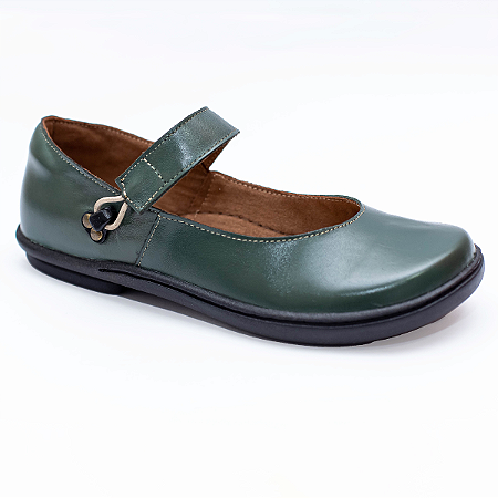 SAPATILHA SOCIAL FEMININA RETRÔ COURO LEGÍTIMO BICO REDONDO 4001JUL