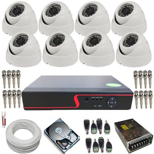 Sistema de Monitoramento com 8 Câmeras Dome AHD 1.0 Megapixel 720p + DVR com Acesso a internet
