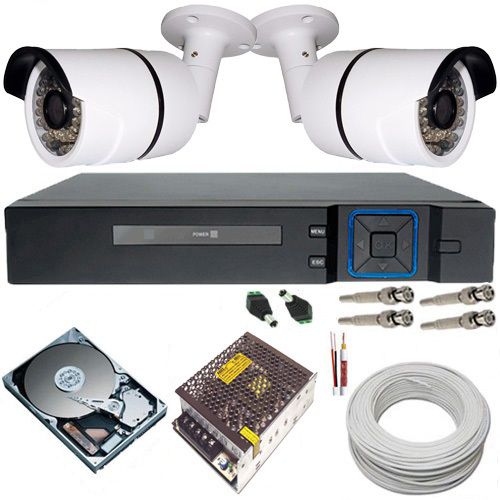 Sistema de Monitoramento 2 Câmeras AHD 1.3 Mp 720p DVR Multi HD 4 Canais