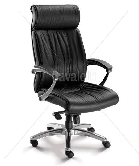 Cadeira Para Escritório Presidente Prime 20201 - Couro Natural - Base Alumínio - Cavaletti