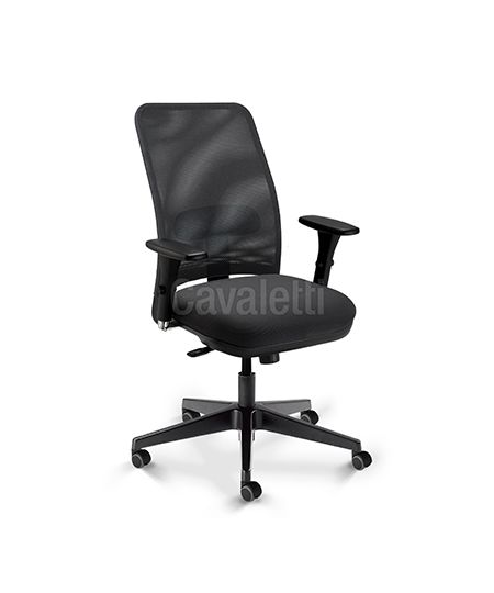 Cadeira para escritório giratória diretor 16002 (LR) - Syncron - Linha NewNet - Braço 3D - Cavaletti - Base  Nylon